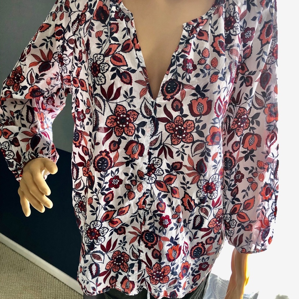 Gap Floral print boho blouse